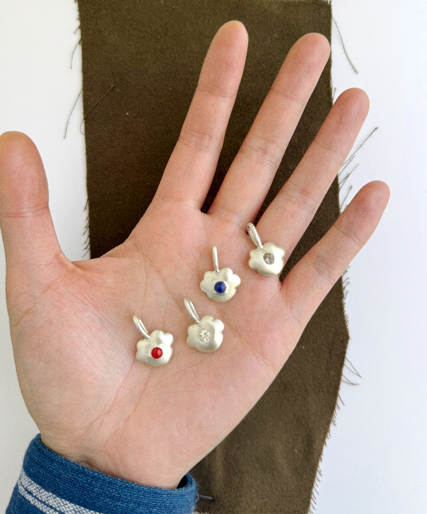 Five-Petal Heart Pendant with Lapis