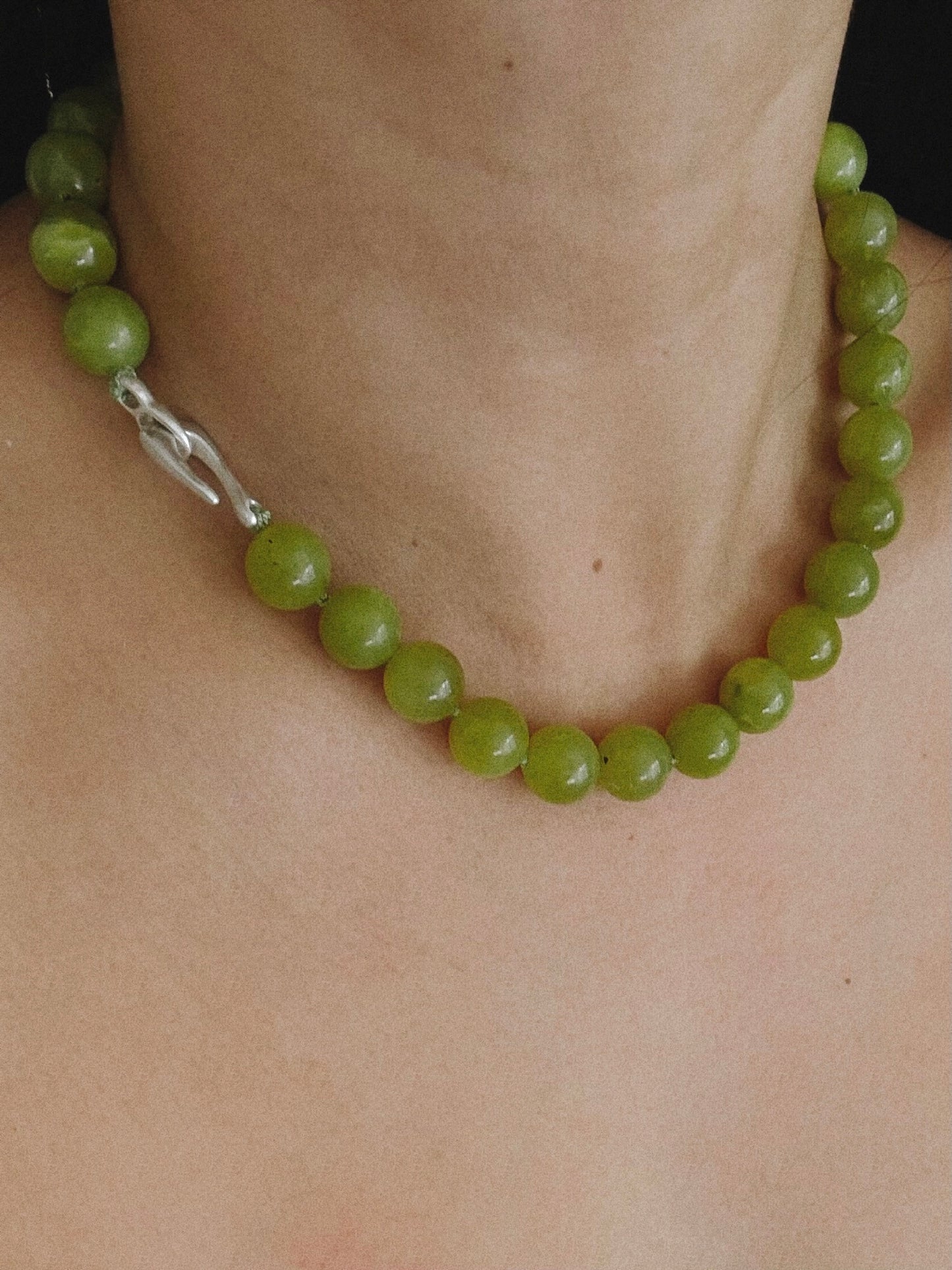 Olive jade necklace