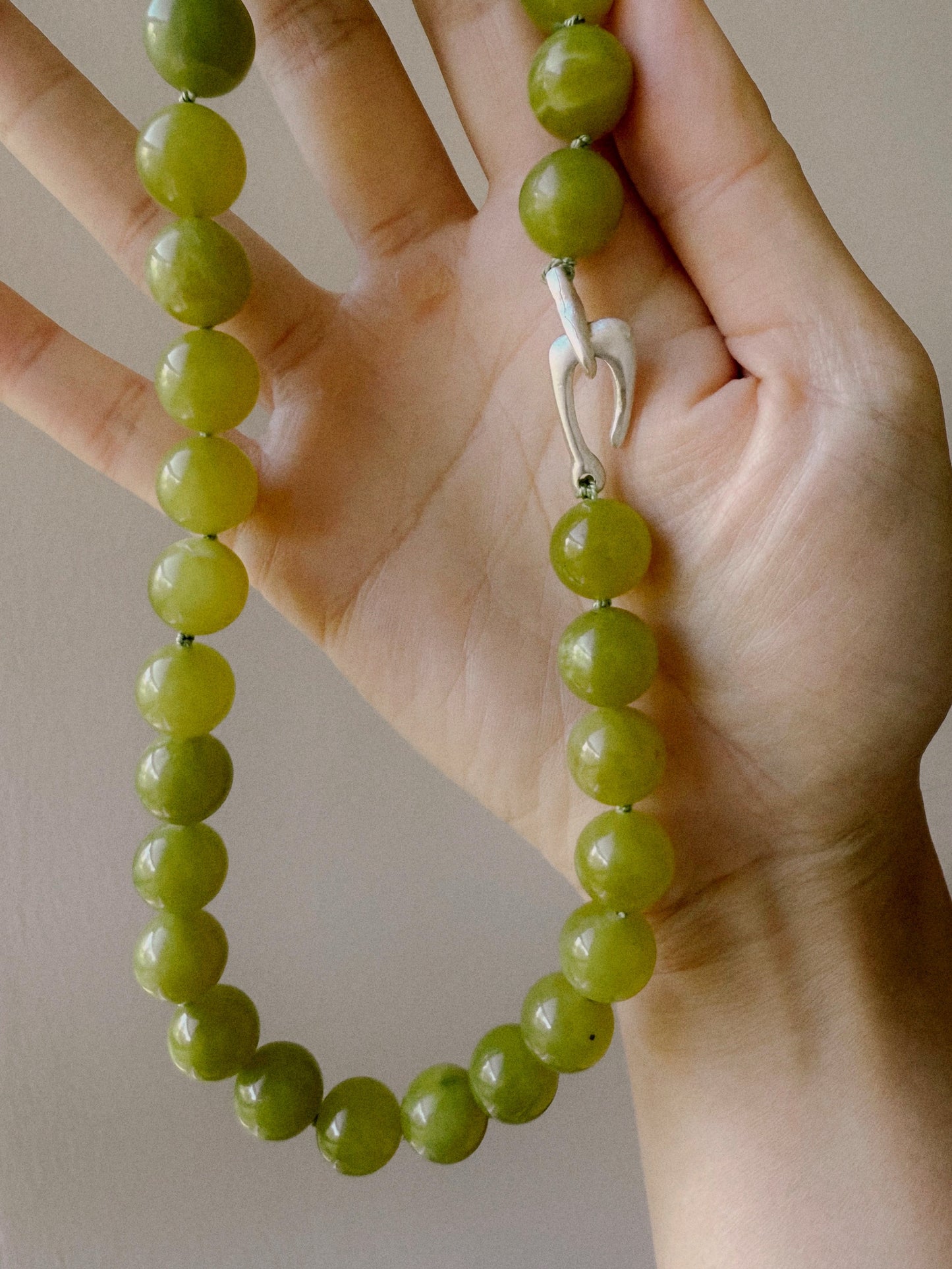 Olive jade necklace