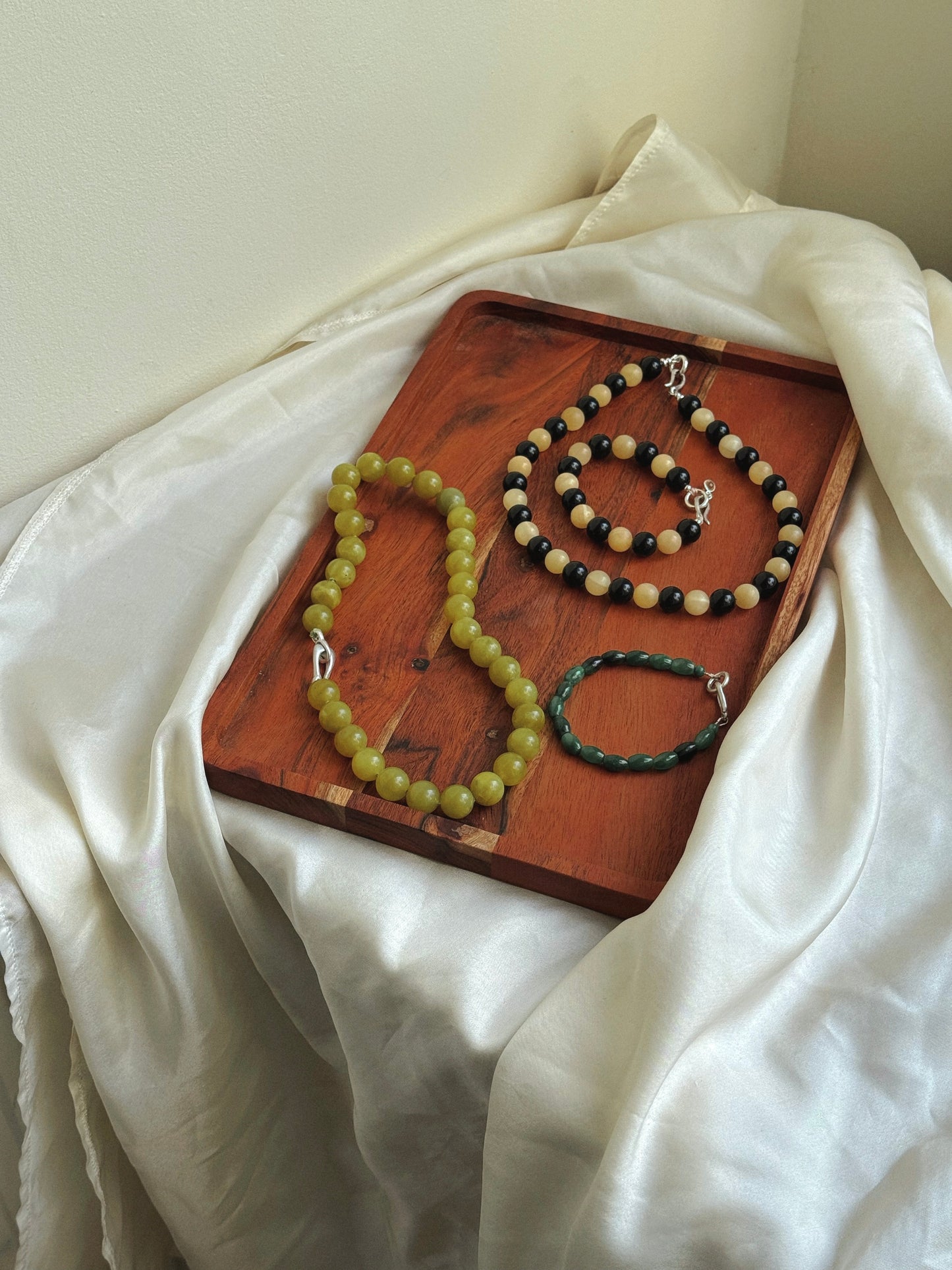 Olive jade necklace