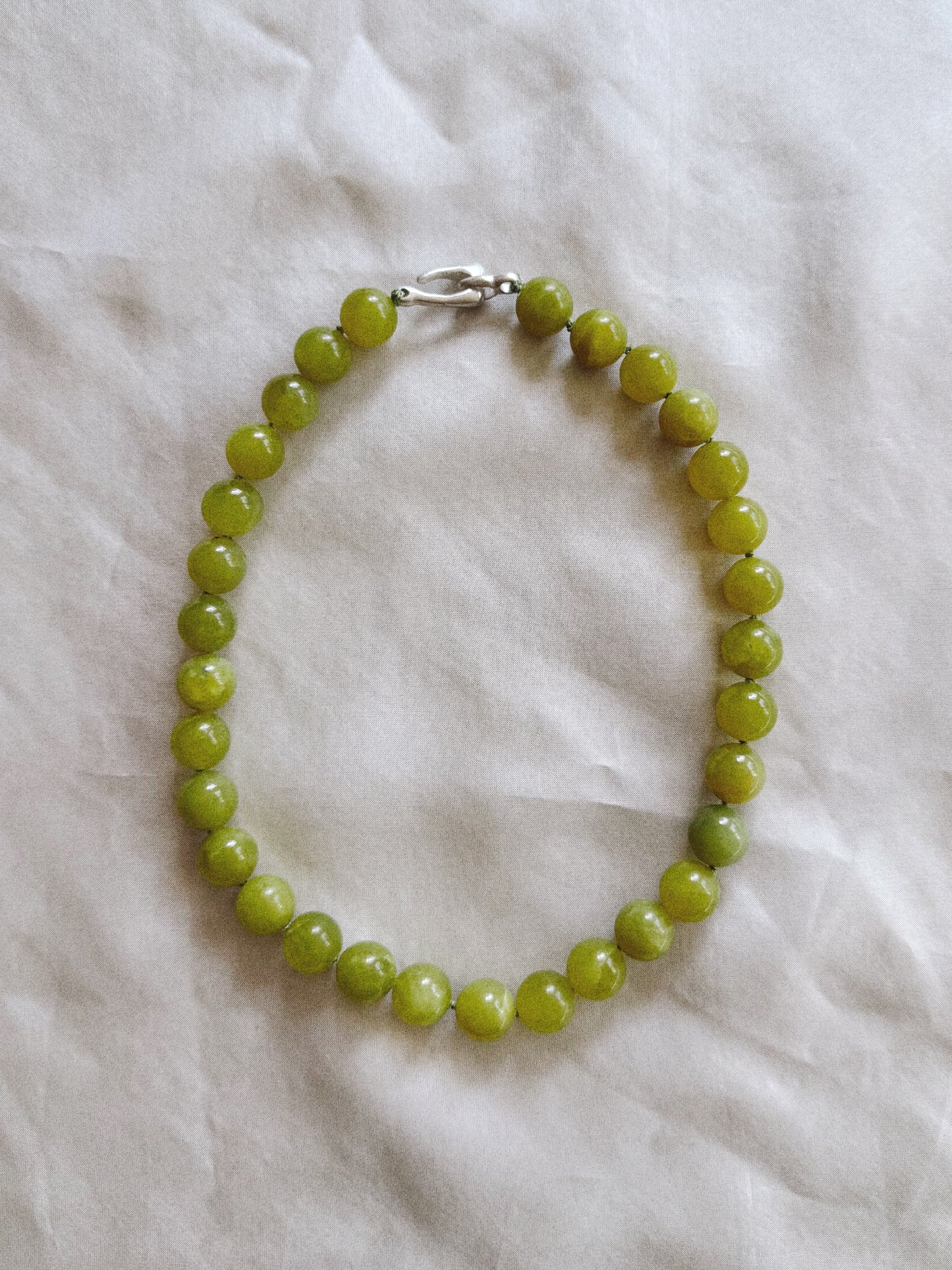 Olive jade necklace