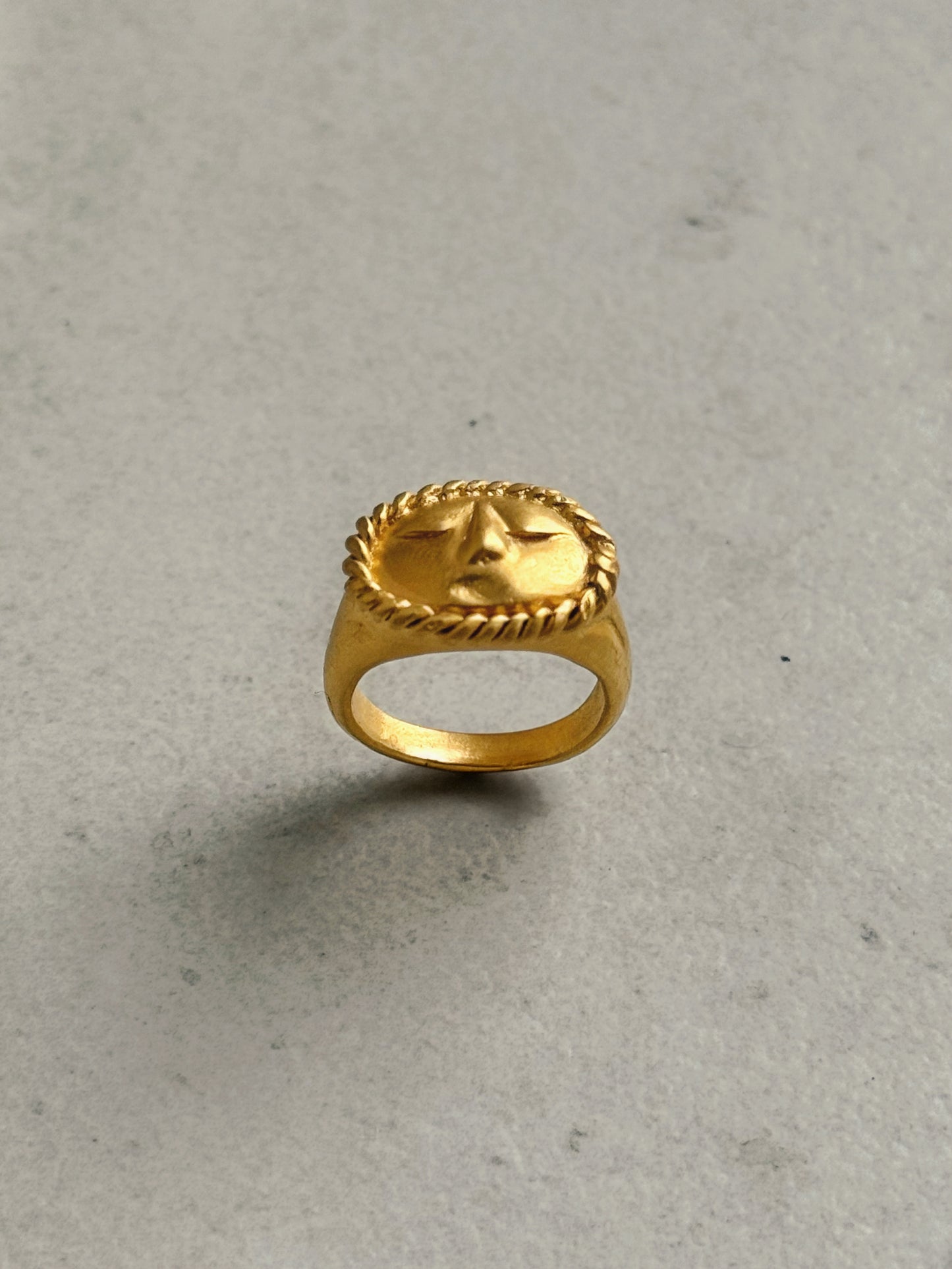 Moon Face Signet Ring