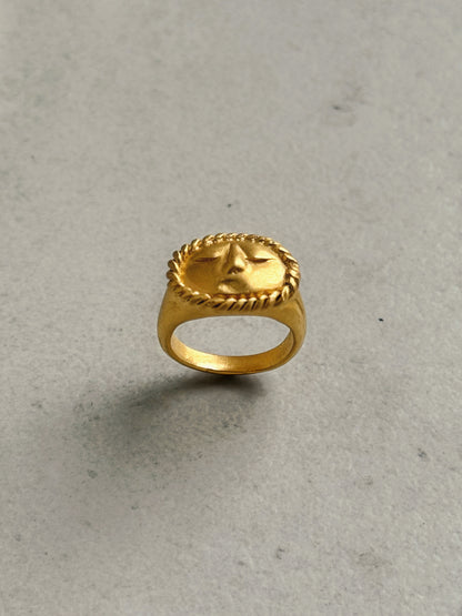 Moon Face Signet Ring