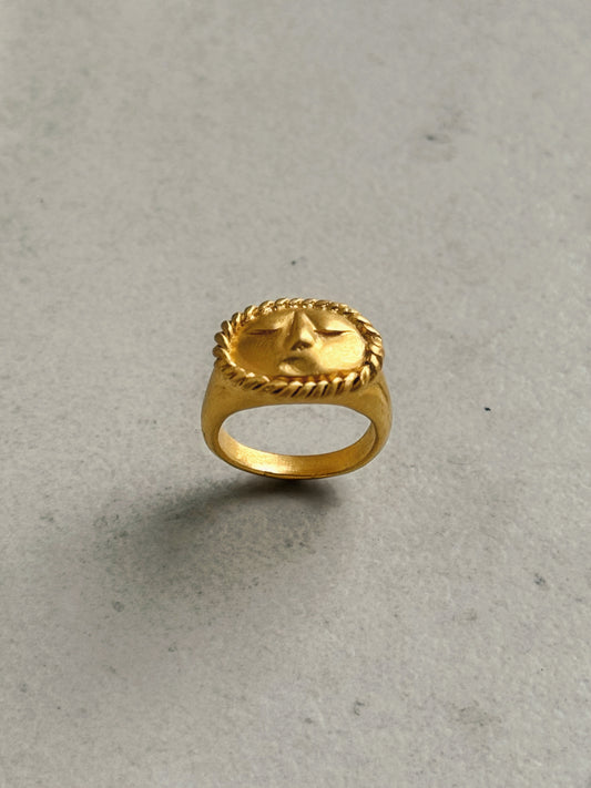 Moon Face Signet Ring
