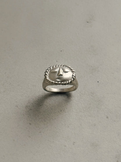 Moon Face Signet Ring