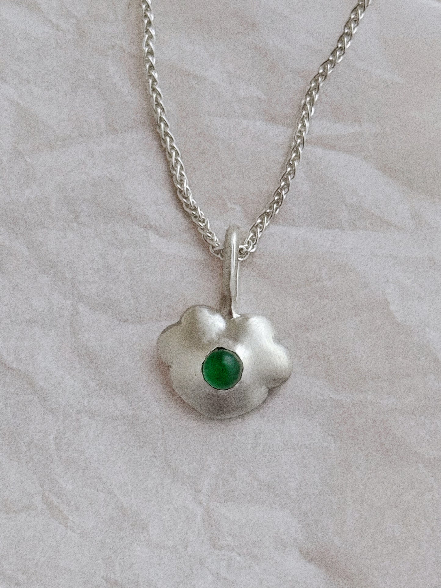 One-of-a-kind: Heart Pendant with Green Agate