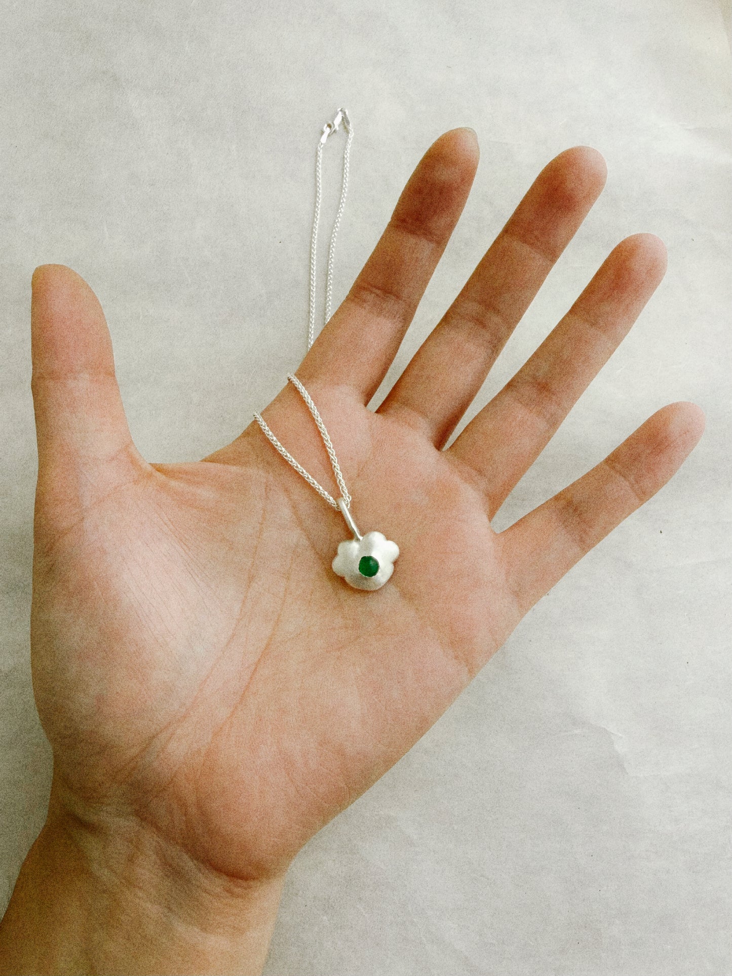 One-of-a-kind: Heart Pendant with Green Agate