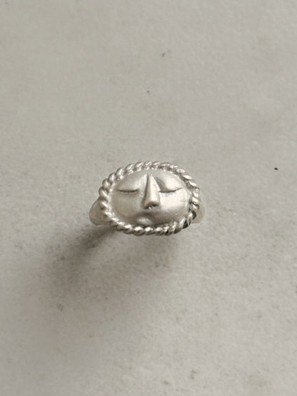 Moon Face Signet Ring