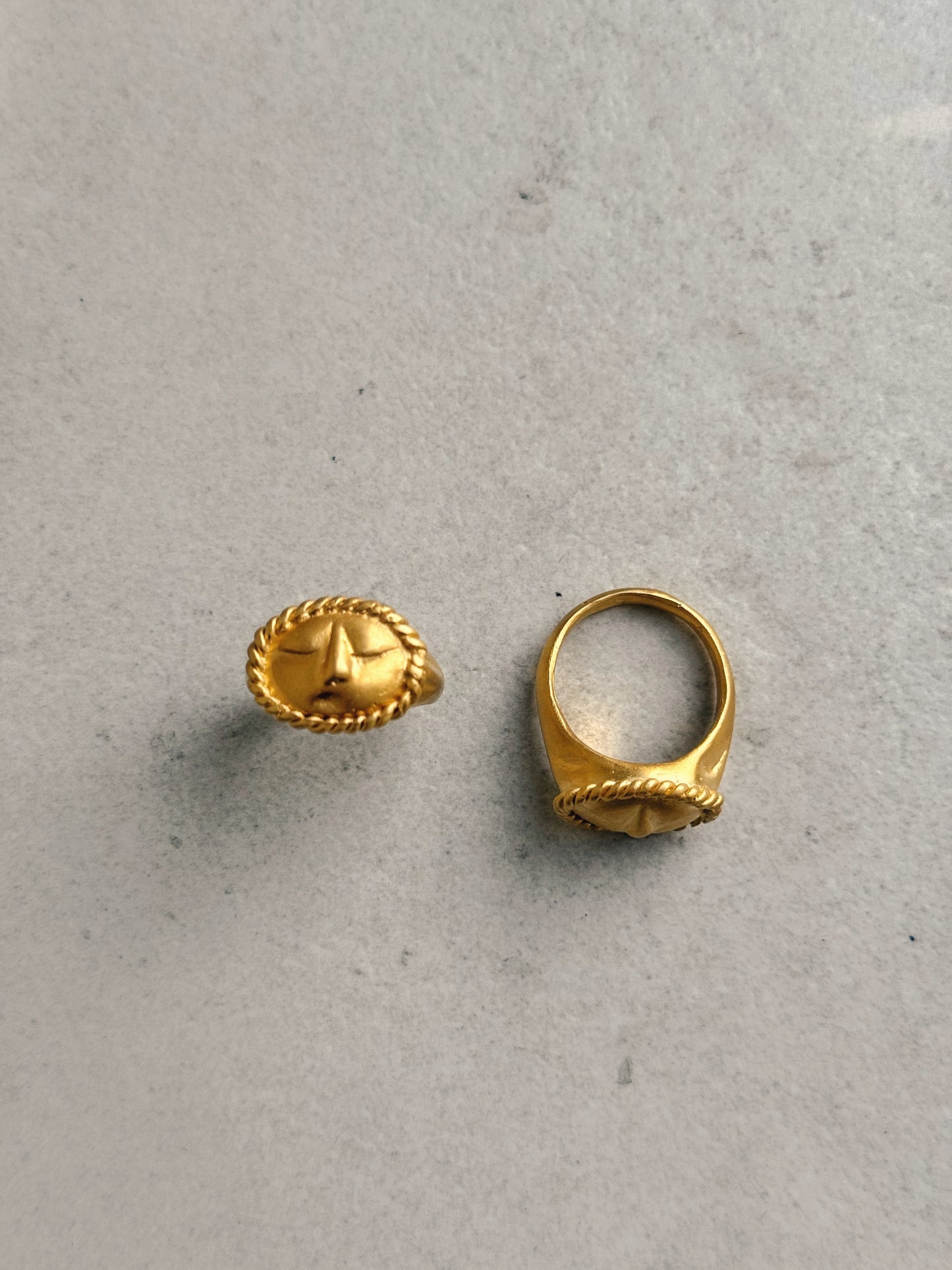 Moon Face Signet Ring