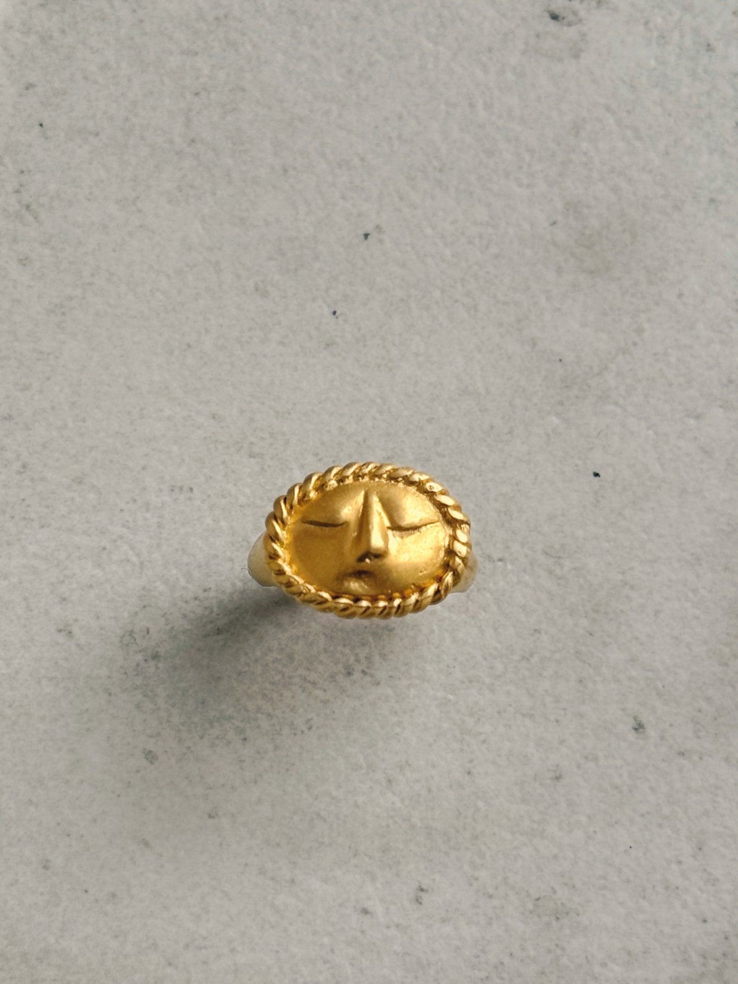 Moon Face Signet Ring