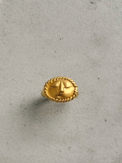 Moon Face Signet Ring