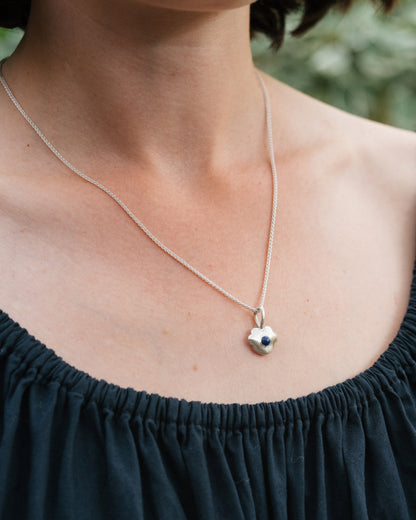 Five-Petal Heart Pendant with Lapis