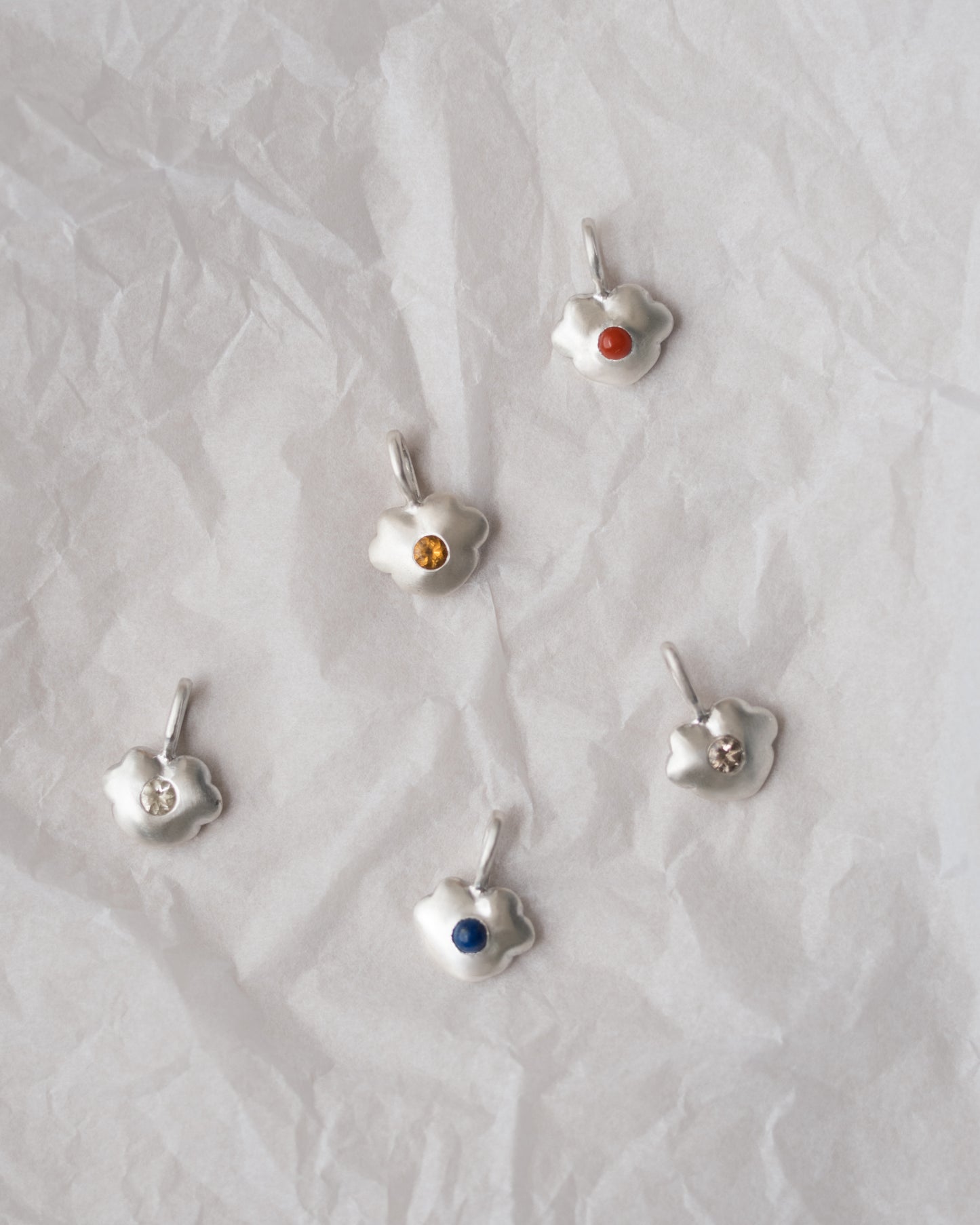 Five-Petal Heart Pendant with Lapis