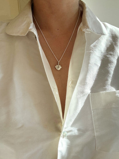 Five-Petal Heart Pendant with Lemon Quartz