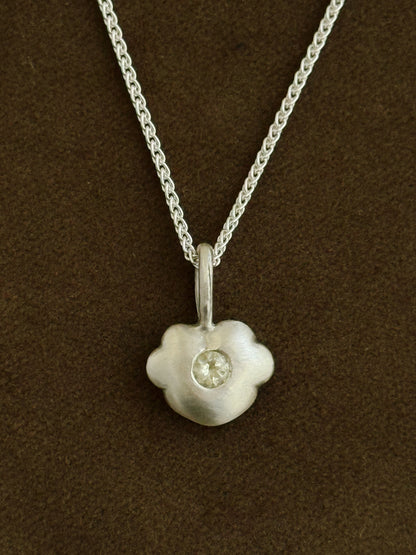 Five-Petal Heart Pendant with Lemon Quartz