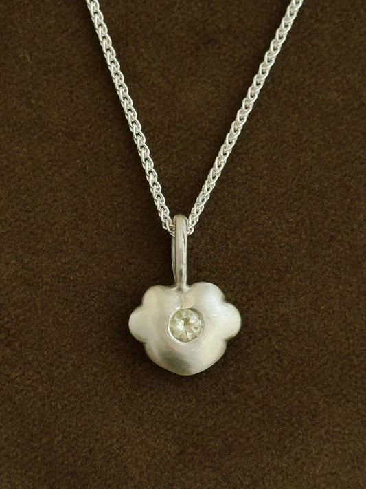 Five-Petal Heart Pendant with Lemon Quartz