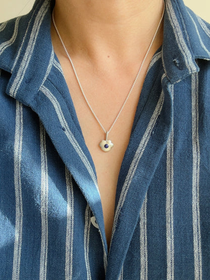 Five-Petal Heart Pendant with Lapis