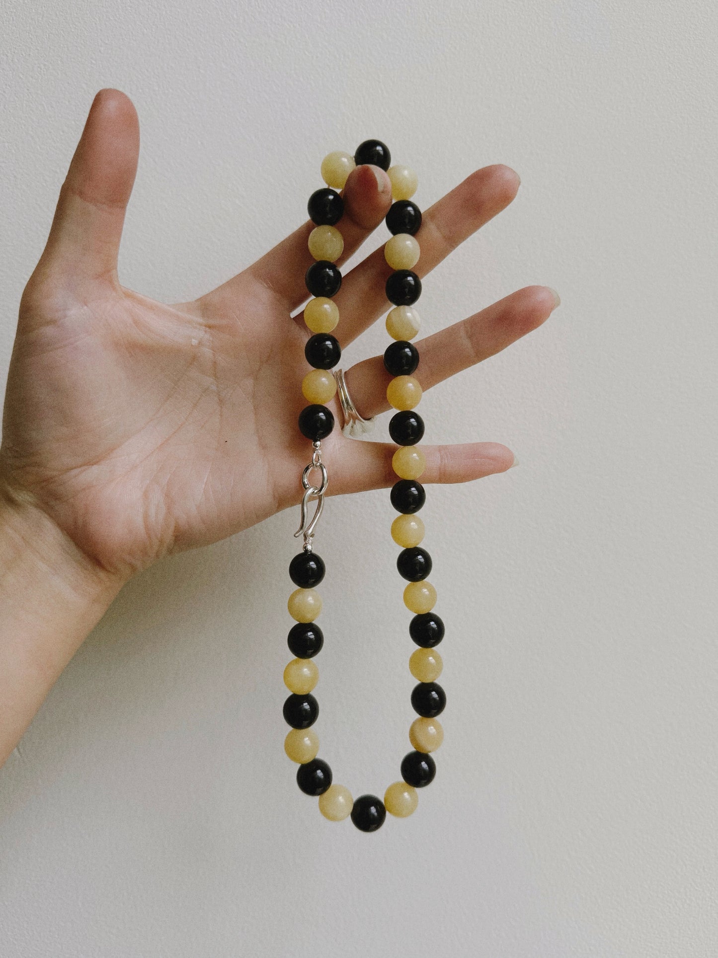 Onyx and Buttercream Necklace