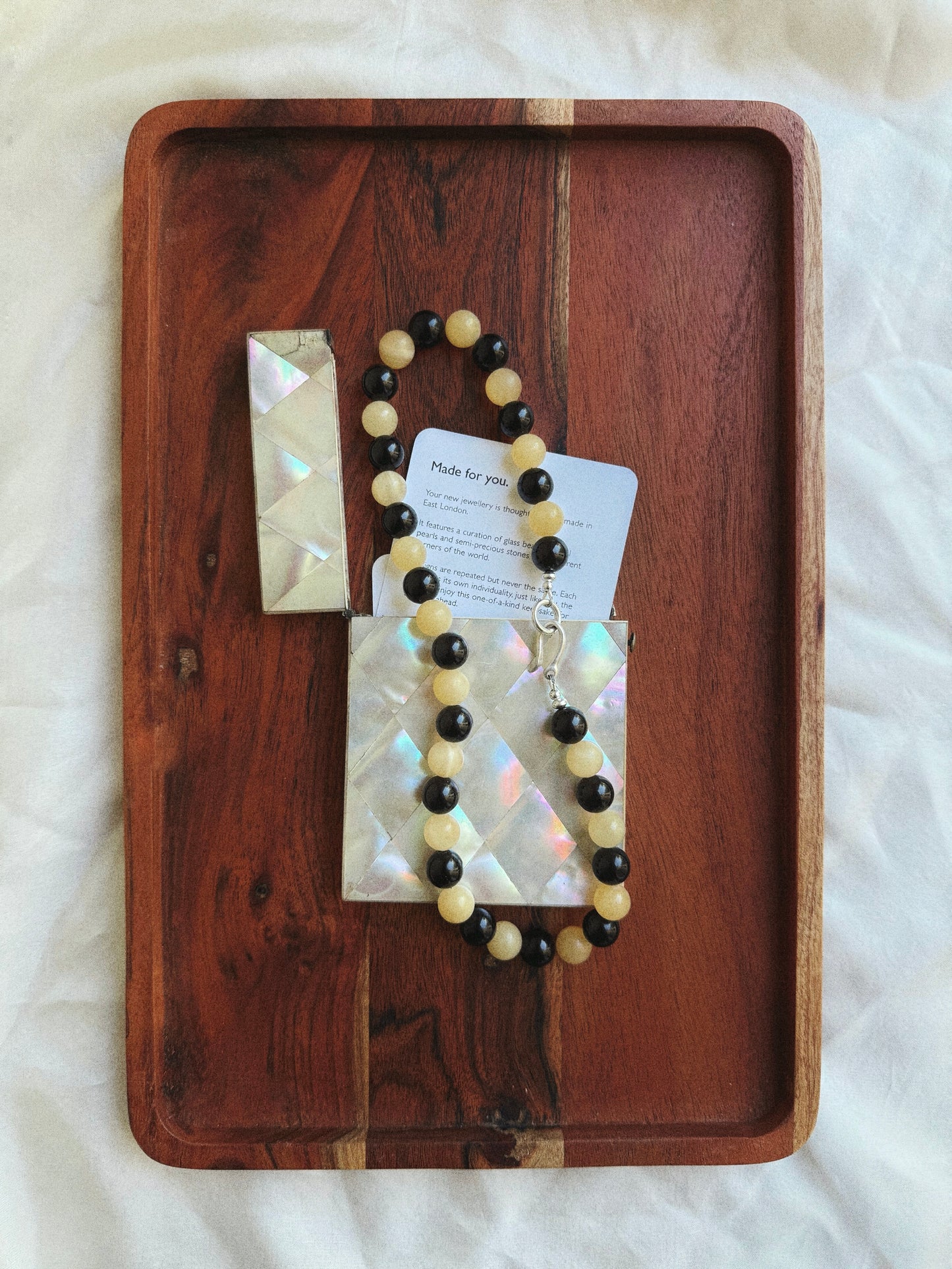Onyx and Buttercream Necklace