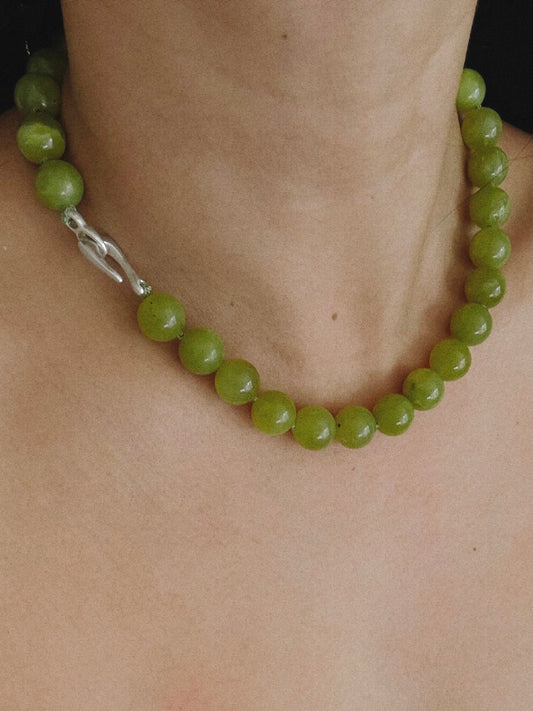 Olive jade necklace