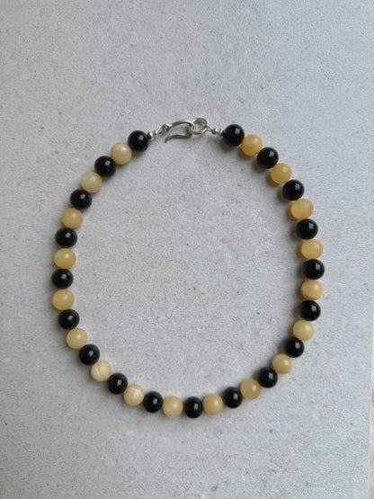 Onyx and Buttercream Necklace