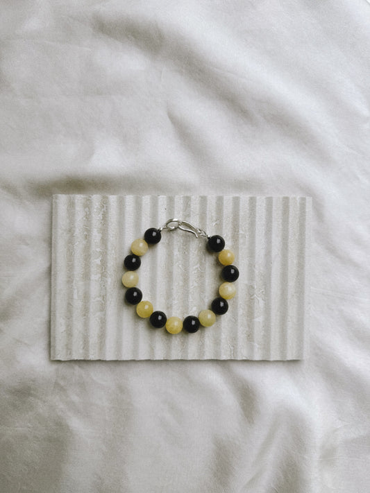 Onyx and Buttercream Bracelet