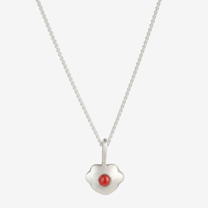 Five-Petal Heart Pendant with Coral