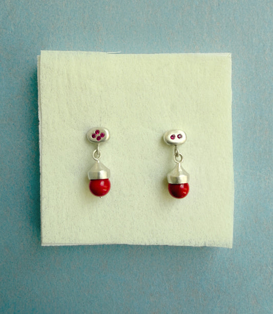 Coral drop earrings