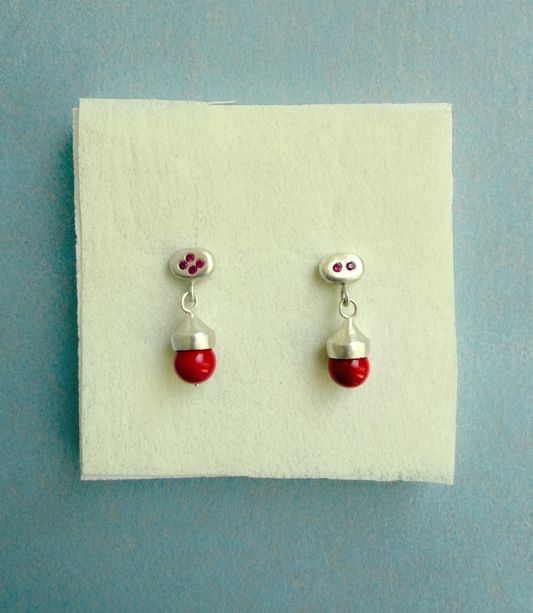 Coral drop earrings