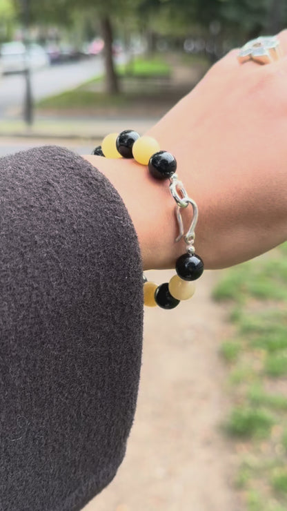 Onyx and Buttercream Bracelet