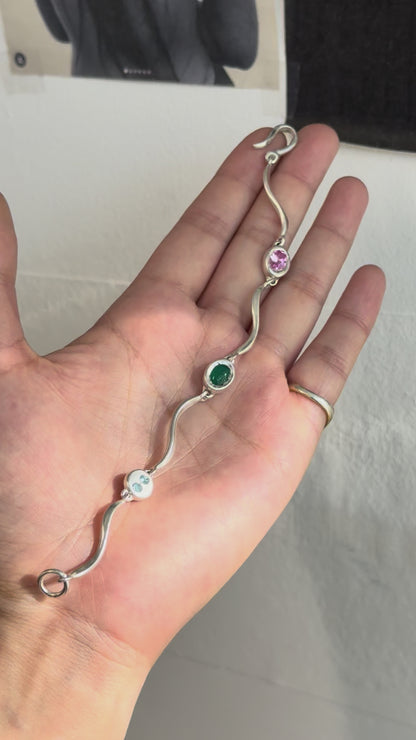 One-of-a-kind: Pink Sapphire Ripple Bracelet