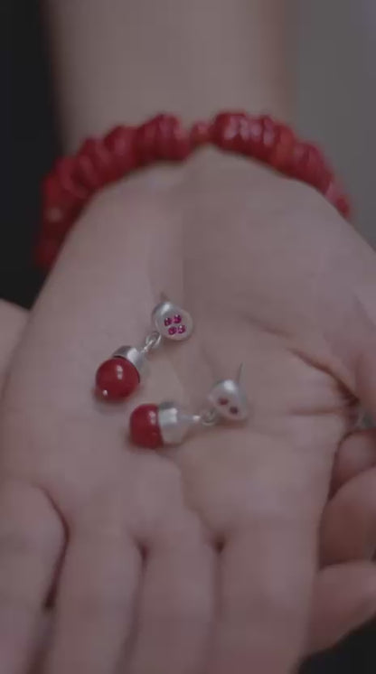Coral drop earrings