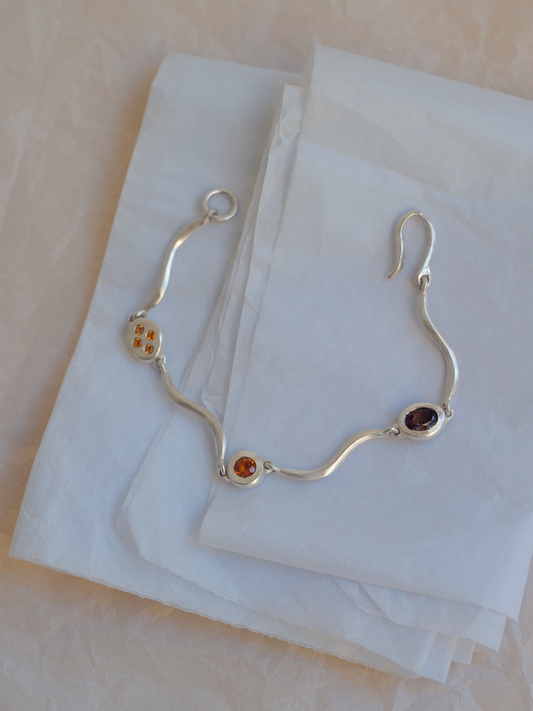 One-of-a-kind: Smoky Quartz Ripple Bracelet